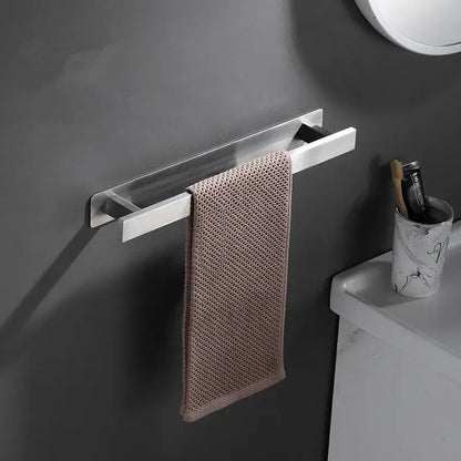 Modern matte black steel towel rack bathroom hanger