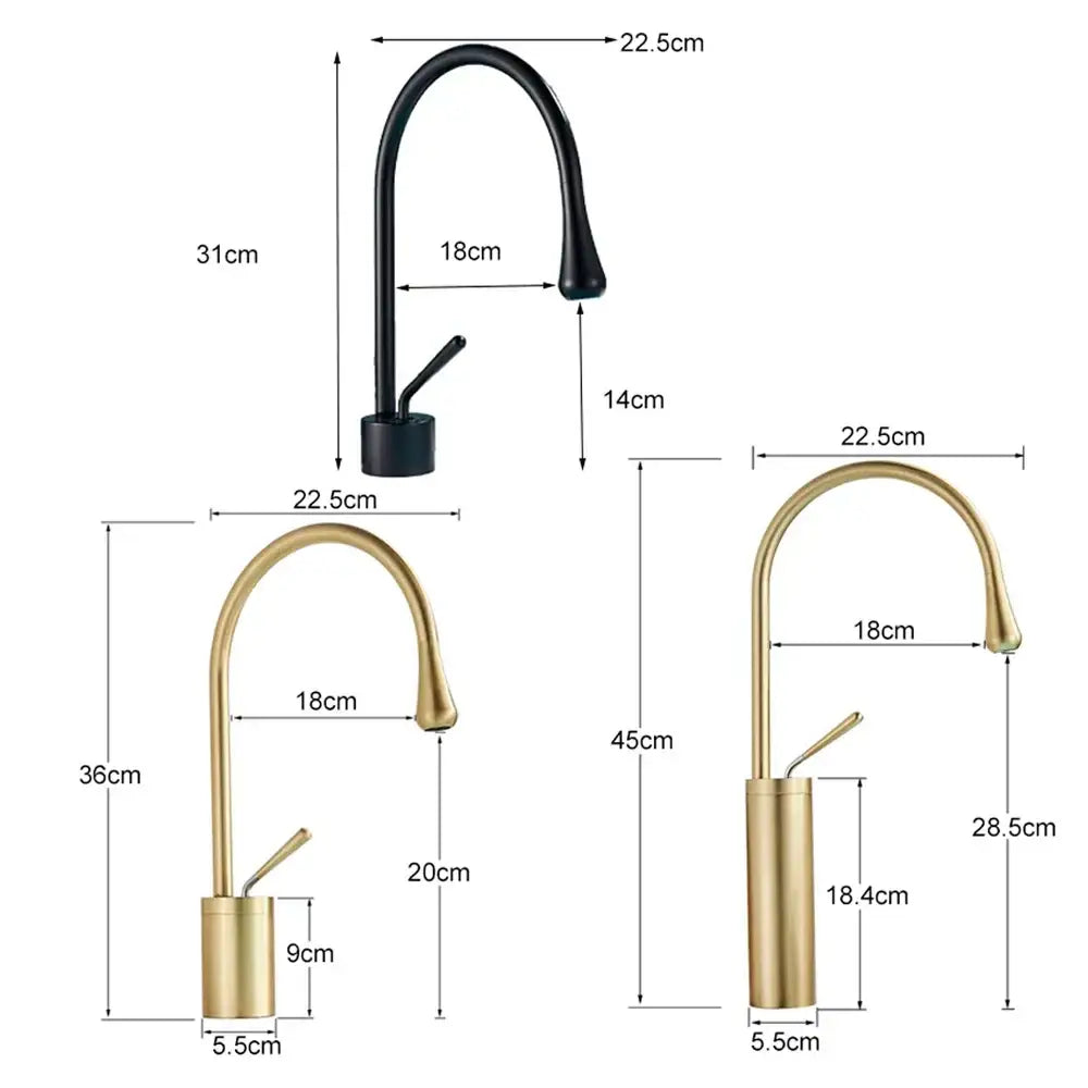 Modern matte black swivel waterfall basin faucet bathroom mixer