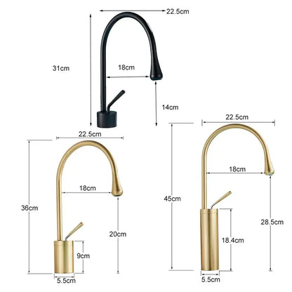 Modern matte black swivel waterfall basin faucet bathroom mixer