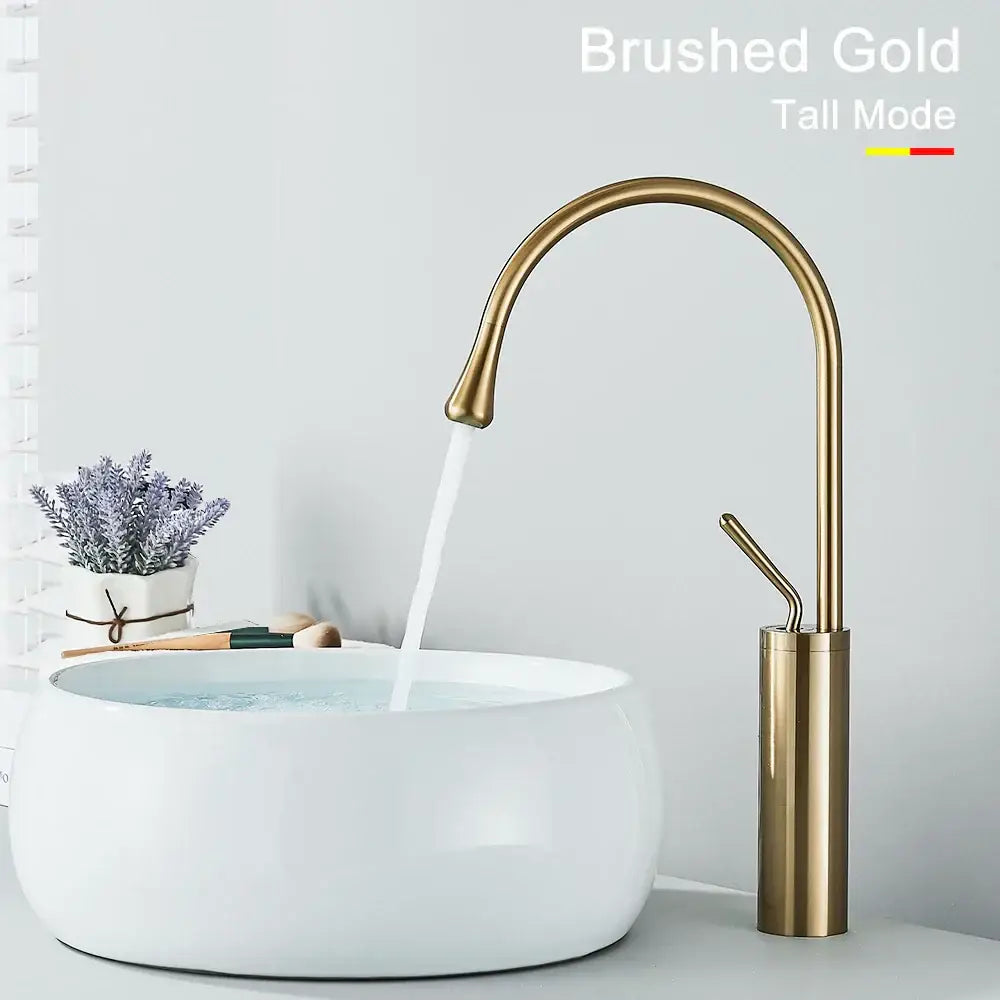 Modern matte black swivel waterfall basin faucet bathroom mixer