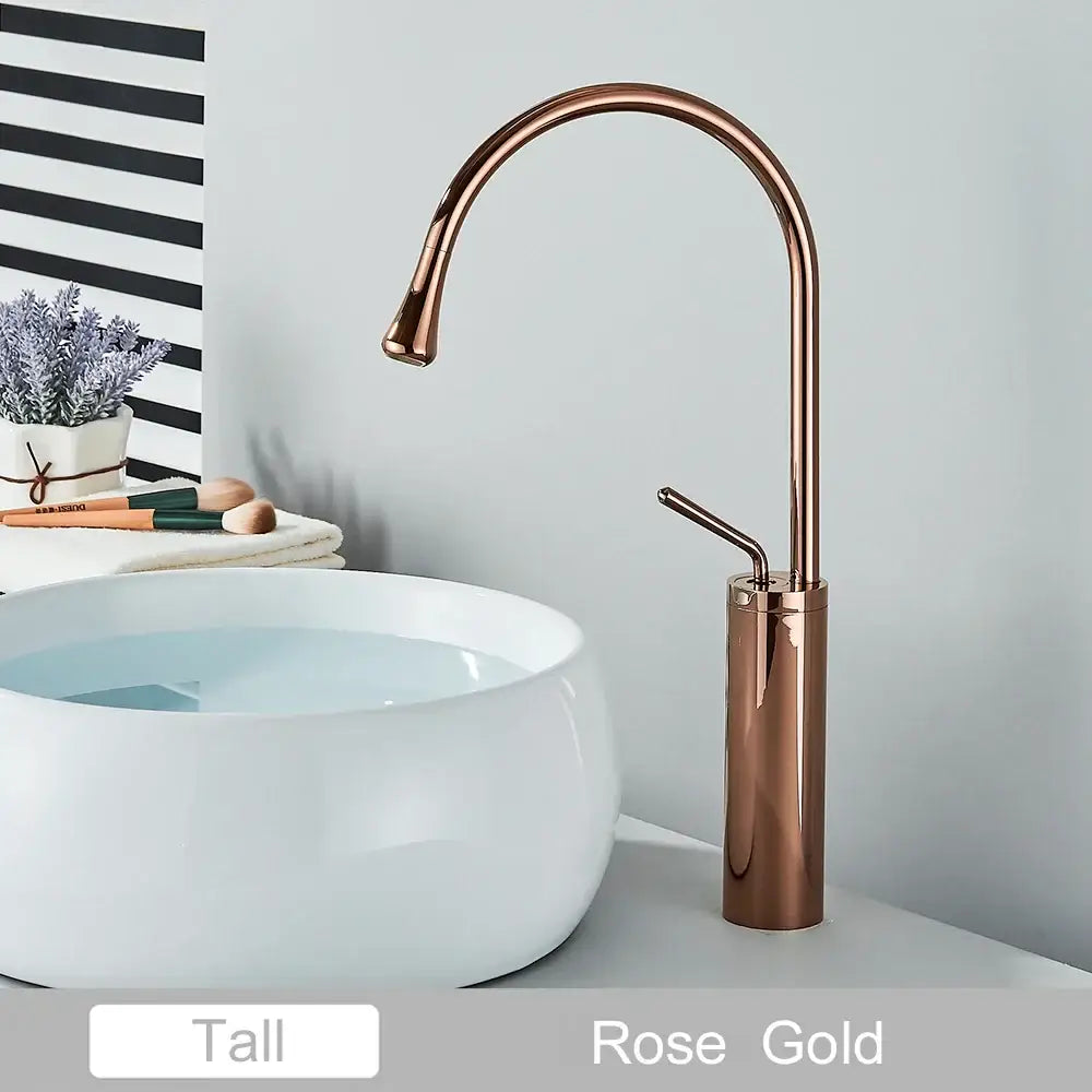 Modern matte black swivel waterfall basin faucet bathroom mixer