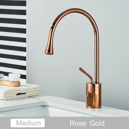 Modern matte black swivel waterfall basin faucet bathroom mixer