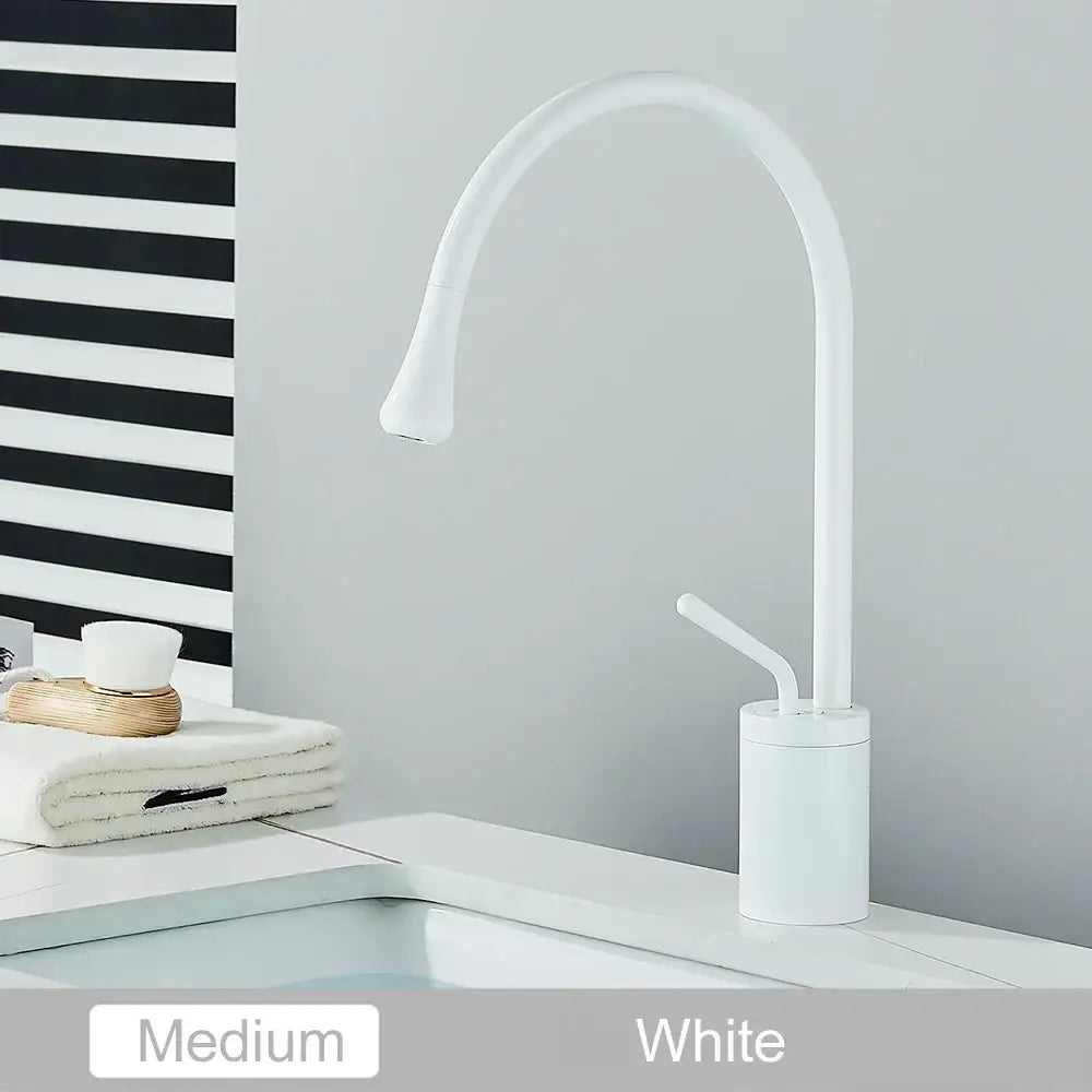Modern matte black swivel waterfall basin faucet bathroom mixer