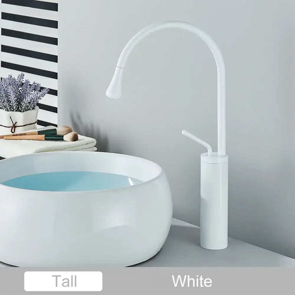 Modern matte black swivel waterfall basin faucet bathroom mixer