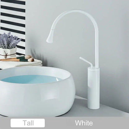 Modern matte black swivel waterfall basin faucet bathroom mixer