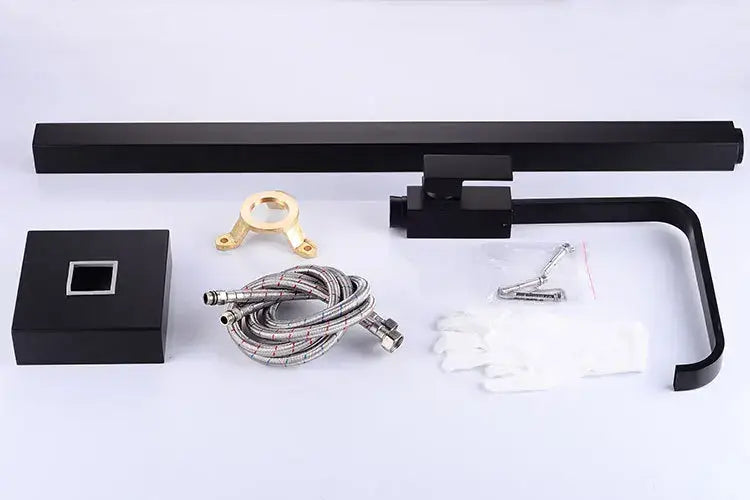 Modern matte black tall basin faucet bathroom sink mixer tap