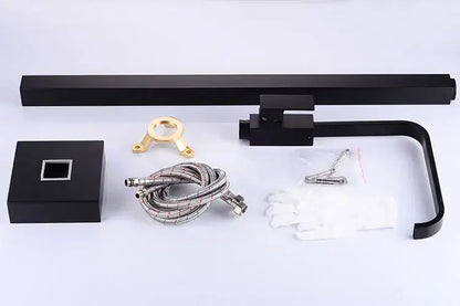 Modern matte black tall basin faucet bathroom sink mixer tap