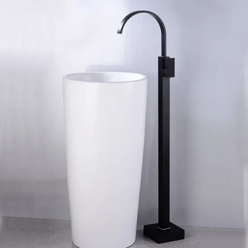 Modern matte black tall basin faucet bathroom sink mixer tap