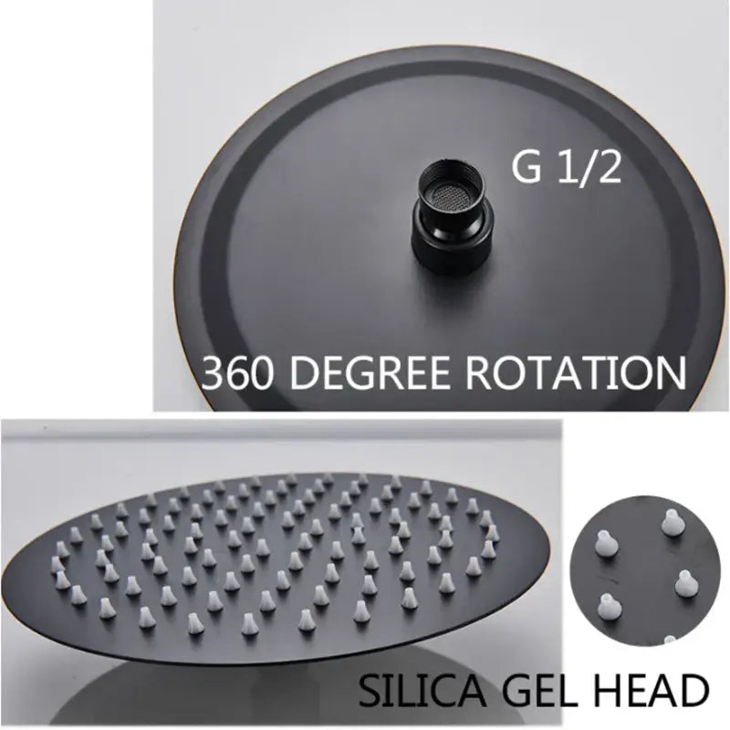Modern matte black thermostatic shower faucet set bathroom rainfall head