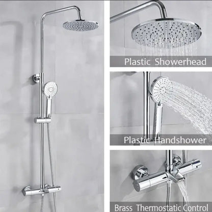 Modern matte black thermostatic shower faucet set bathroom rainfall head