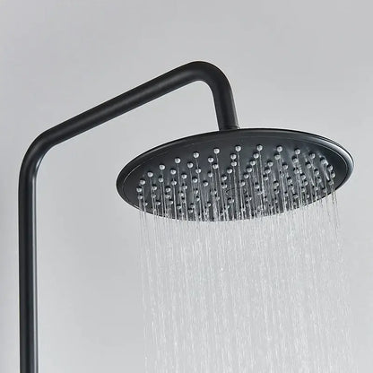 Modern matte black thermostatic shower faucet set bathroom rainfall