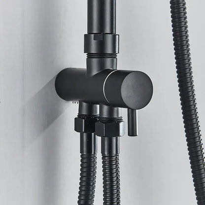Modern matte black thermostatic shower faucet set bathroom rainfall
