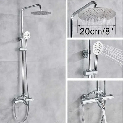 Modern matte black thermostatic shower faucet set bathroom rainfall head