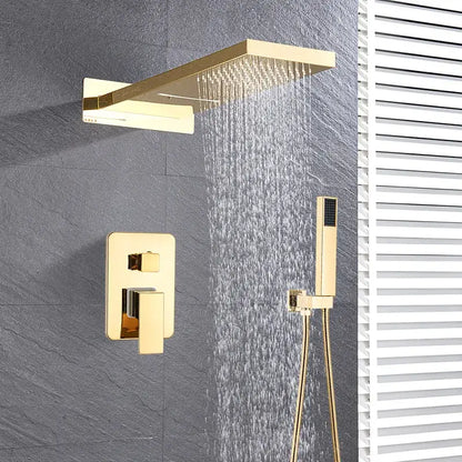 Modern matte black thermostatic shower faucet set bathroom rainhead