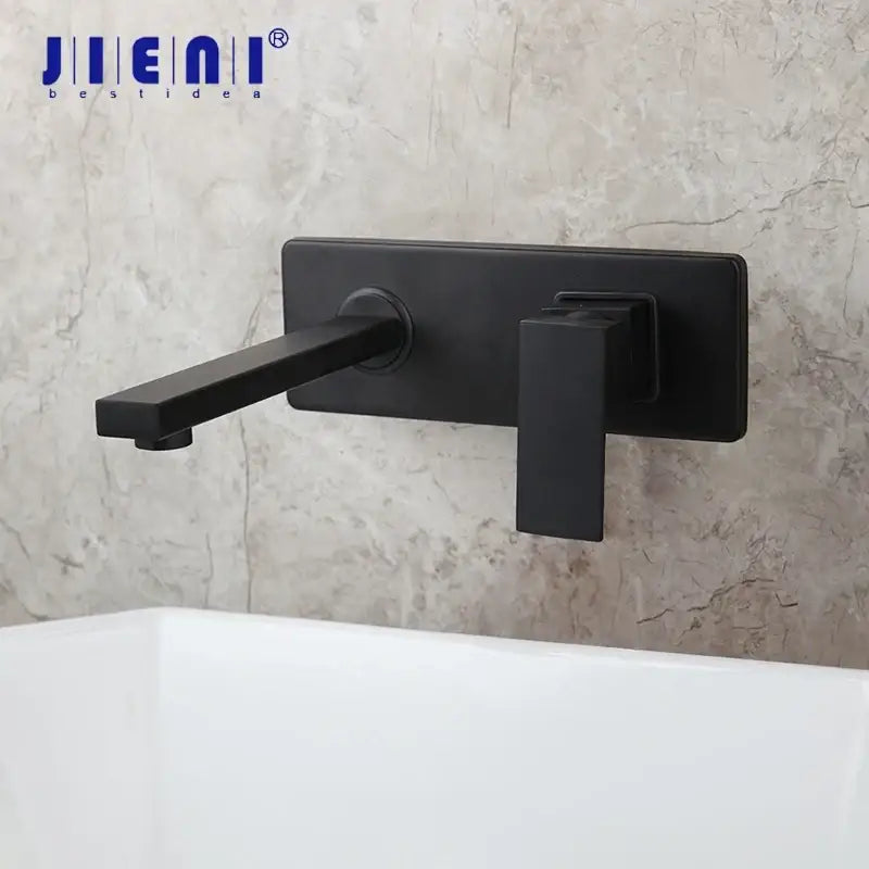 Modern matte black wall mounted basin faucet bathroom mixer