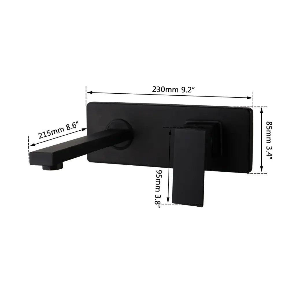 Modern matte black wall mounted basin faucet bathroom mixer
