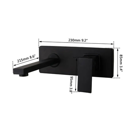Modern matte black wall mounted basin faucet bathroom mixer