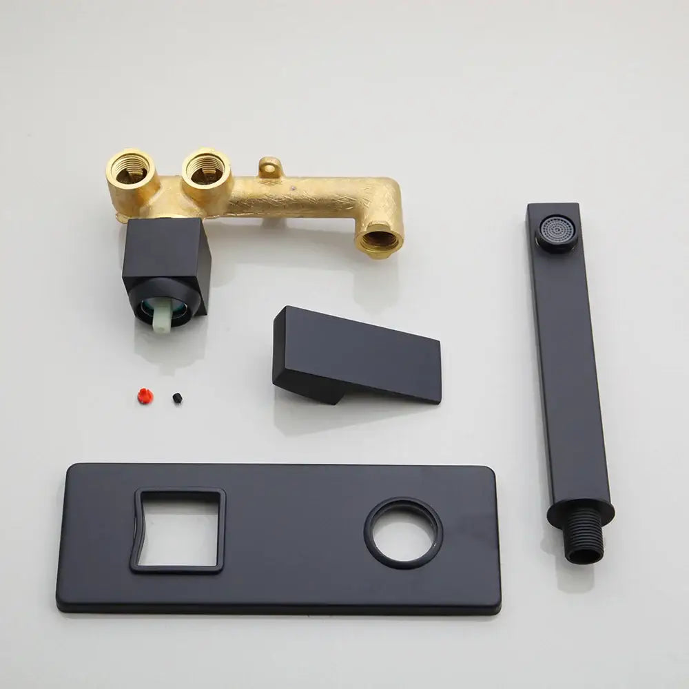 Modern matte black wall mounted basin faucet bathroom mixer