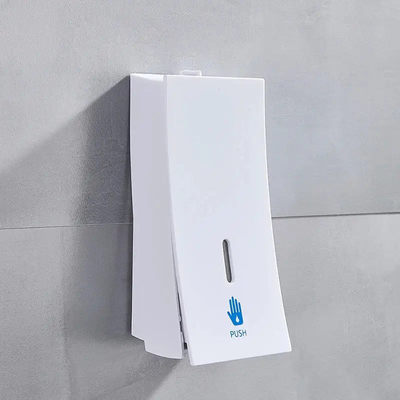 Modern matte black wall-mounted soap dispenser kitchen push label