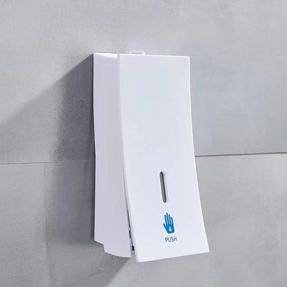 Modern matte black wall-mounted soap dispenser kitchen push label
