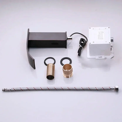 Modern matte black waterfall automatic sensor water mixer bathroom faucet