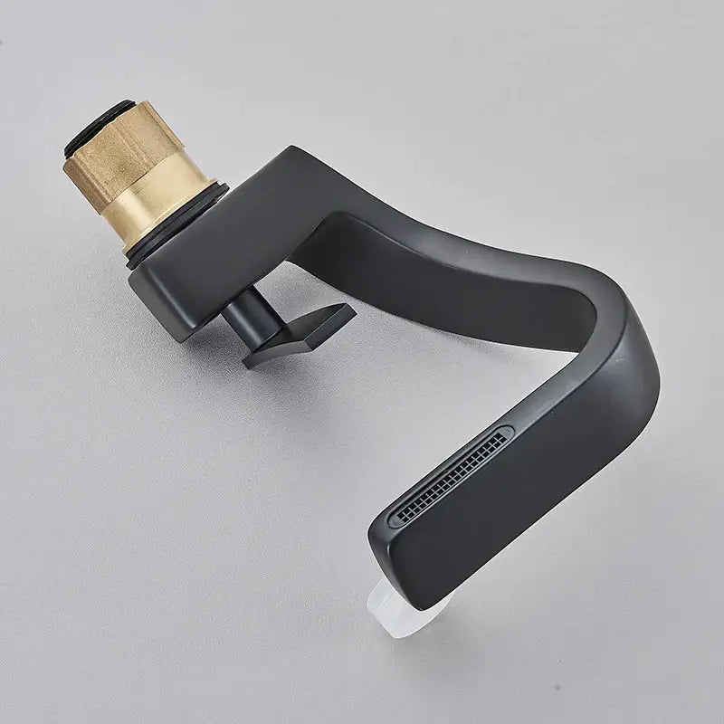Modern matte black waterfall basin faucet bathroom mixer