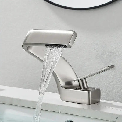 Modern matte black waterfall basin faucet bathroom mixer