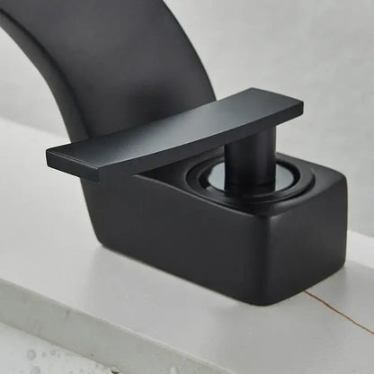 Modern matte black waterfall basin faucet bathroom mixer