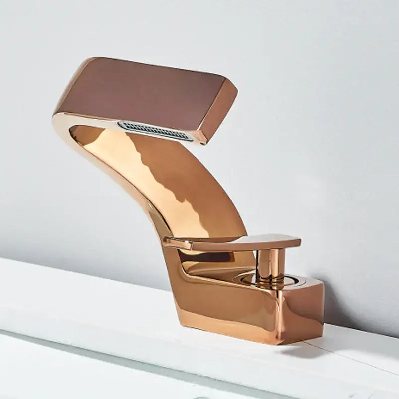 Modern matte black waterfall basin faucet bathroom mixer
