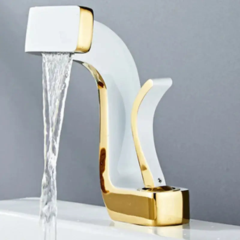 Modern matte black waterfall basin faucet bathroom mixer