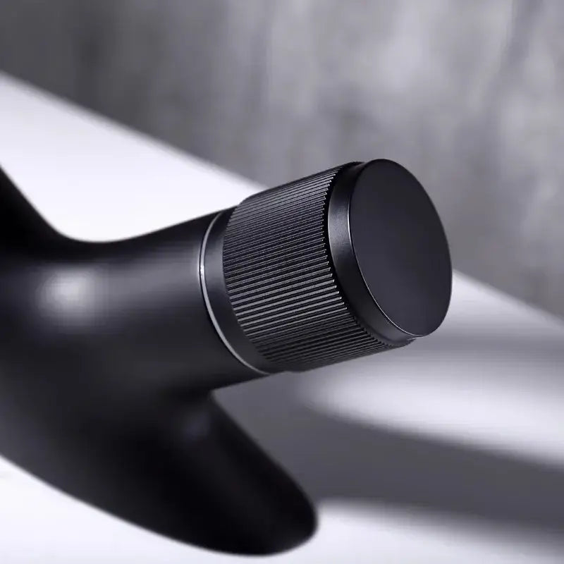 Modern matte black waterfall basin faucet bathroom sink tap