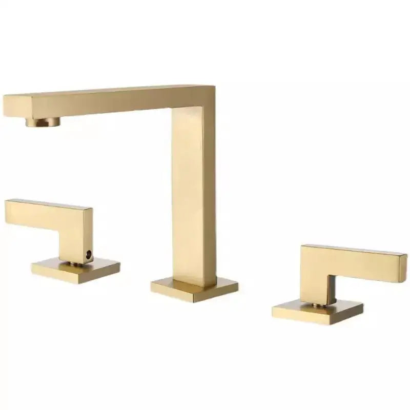 Modern matte black waterfall basin faucet bathroom three handle square