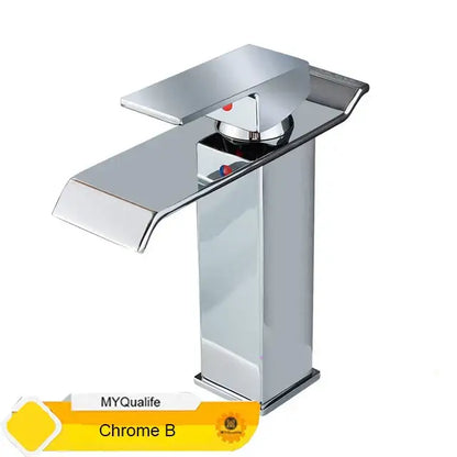 Modern matte black waterfall basin faucet mixer tap bathroom vessel sink