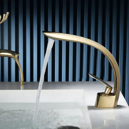 Modern matte black waterfall basin faucet single handle mixer bathroom