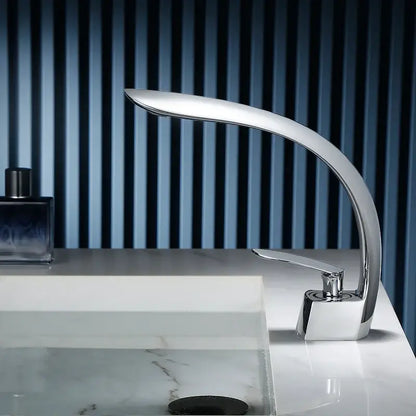 Modern matte black waterfall basin faucet single handle mixer bathroom