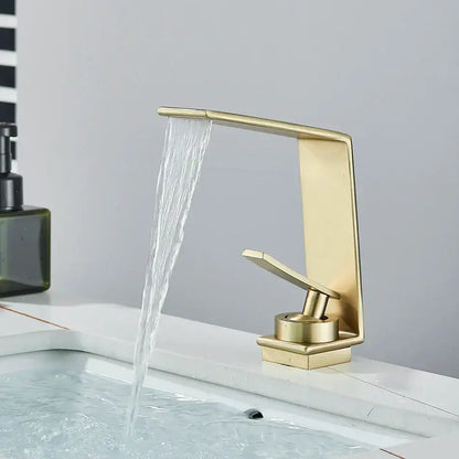 Modern matte black waterfall basin faucet bathroom mixer