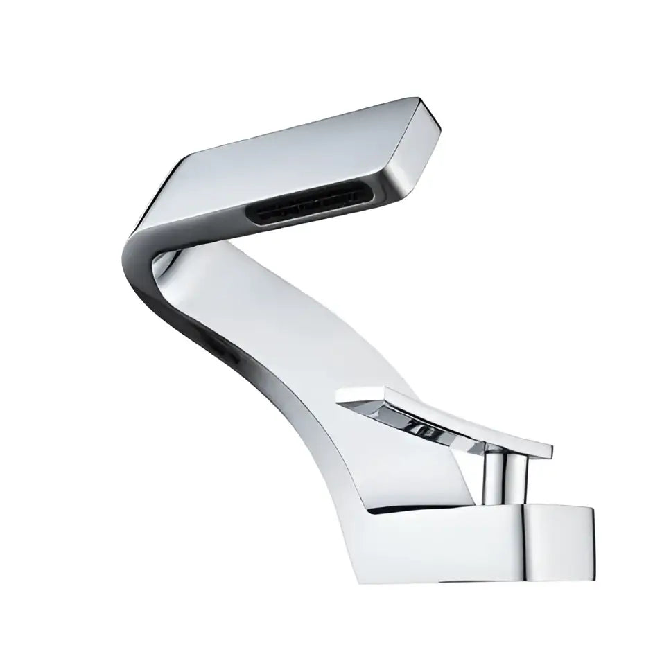 Modern matte black waterfall basin faucet bathroom mixer