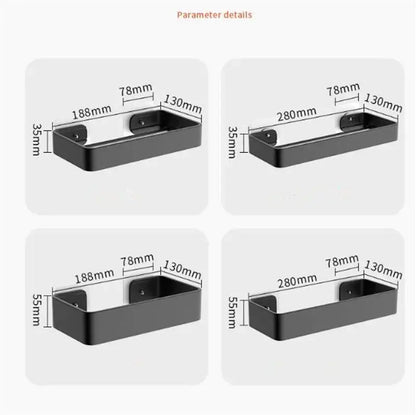 Modern matte black & white aluminum bathroom corner shelf storage