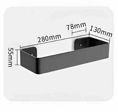 Modern matte black & white aluminum bathroom corner shelf storage