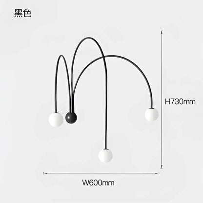 Modern matte copper glass ball wall lamp for living room