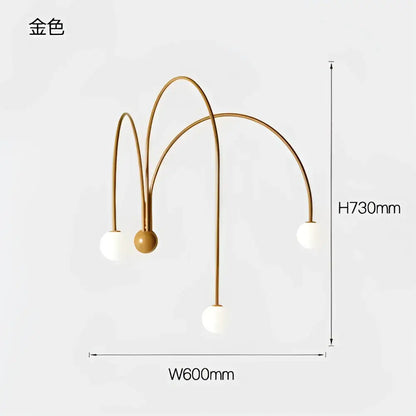 Modern matte copper glass ball wall lamp for living room