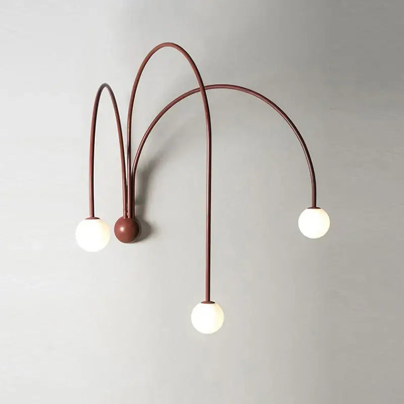 Modern matte copper glass ball wall lamp for living room