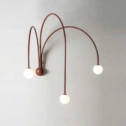 Modern matte copper glass ball wall lamp for living room