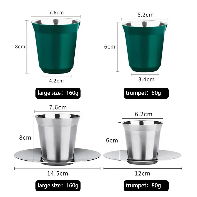Modern matte double walled espresso cups set of 6 kitchen tumblers