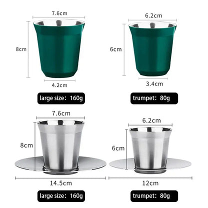 Modern matte double walled espresso cups set of 6 kitchen tumblers