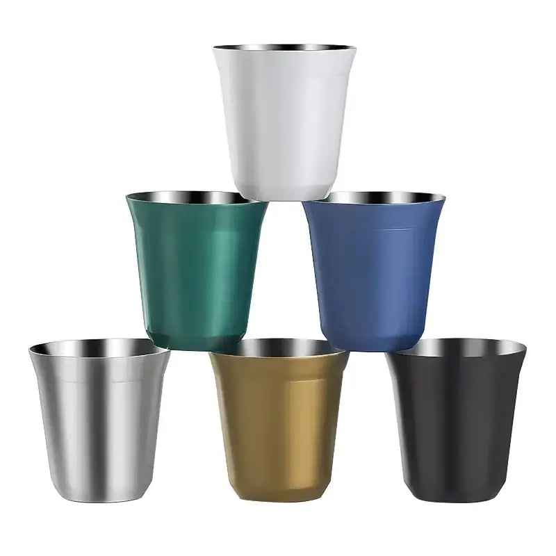 Modern matte double walled espresso cups set of 6 kitchen tumblers