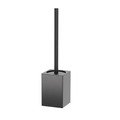 Modern matte gray and black metal toilet brush holder set bathroom