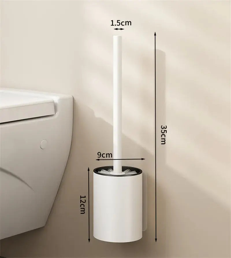 Modern matte gray and black metal toilet brush holder set bathroom