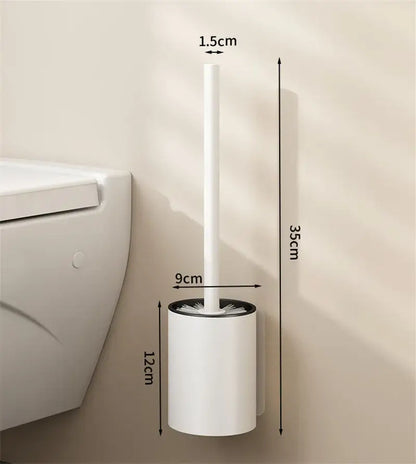 Modern matte gray and black metal toilet brush holder set bathroom