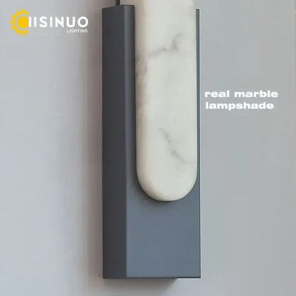 Modern matte gray and white led marble wall sconce living room light